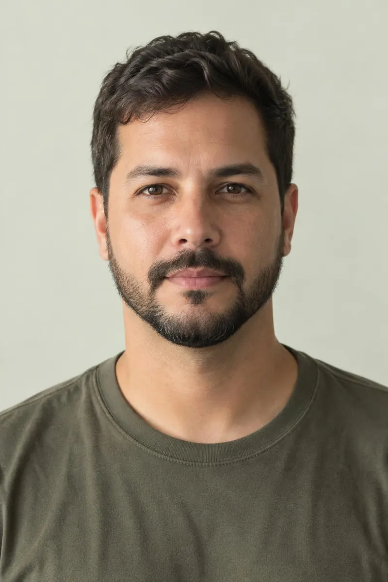 Homem de rosto oval com barba adequada ao formato